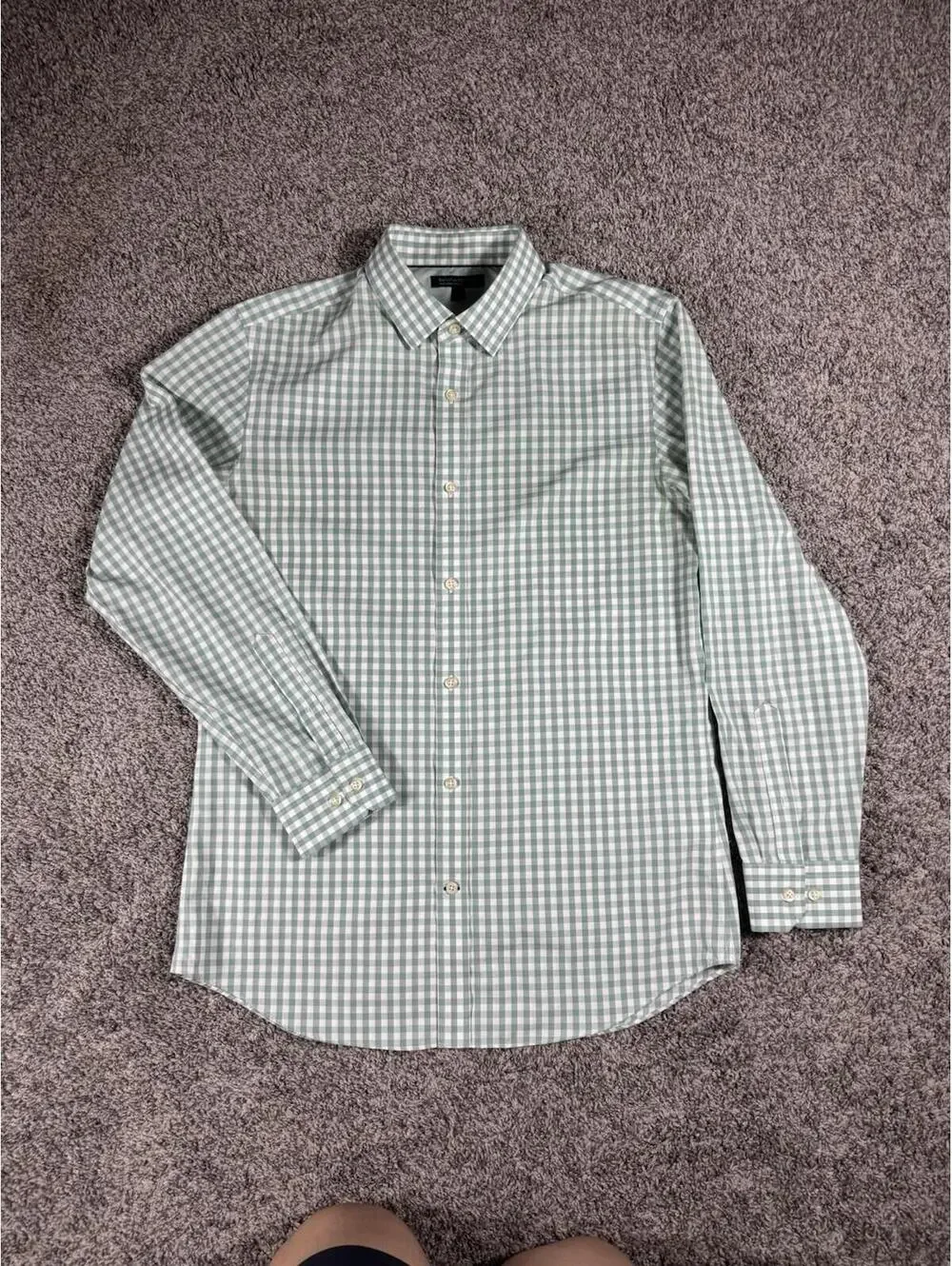 Banana Republic Dress Shirt Men’s Large NonIron Tailored Slim Fit Green